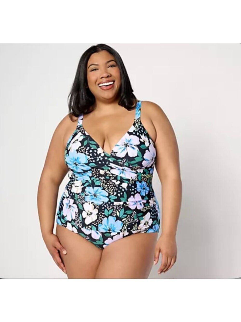 Jantzen Tummy Control Floral Print Women’s One Piece Swimsuit Size 14